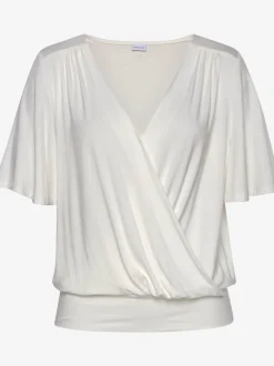 LASCANA T-Shirts<T-shirt cache-cœur encolure chevauchante avec bouton-pression