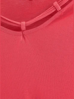 s.Oliver T-Shirts<T-shirt col v avec cordons