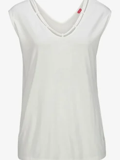 s.Oliver T-Shirts<T-shirt col v avec cordons