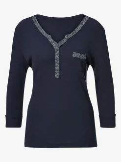 Alessa W. Tenues De Cérémonie|T-Shirts<T-shirt col v imprimé manches 3/4 poche poitrine