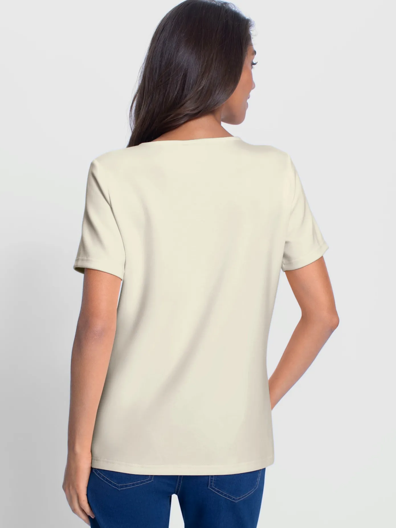 Ashley Brooke T-Shirts<T-shirt découpe avec perles décoratives à l'encolure