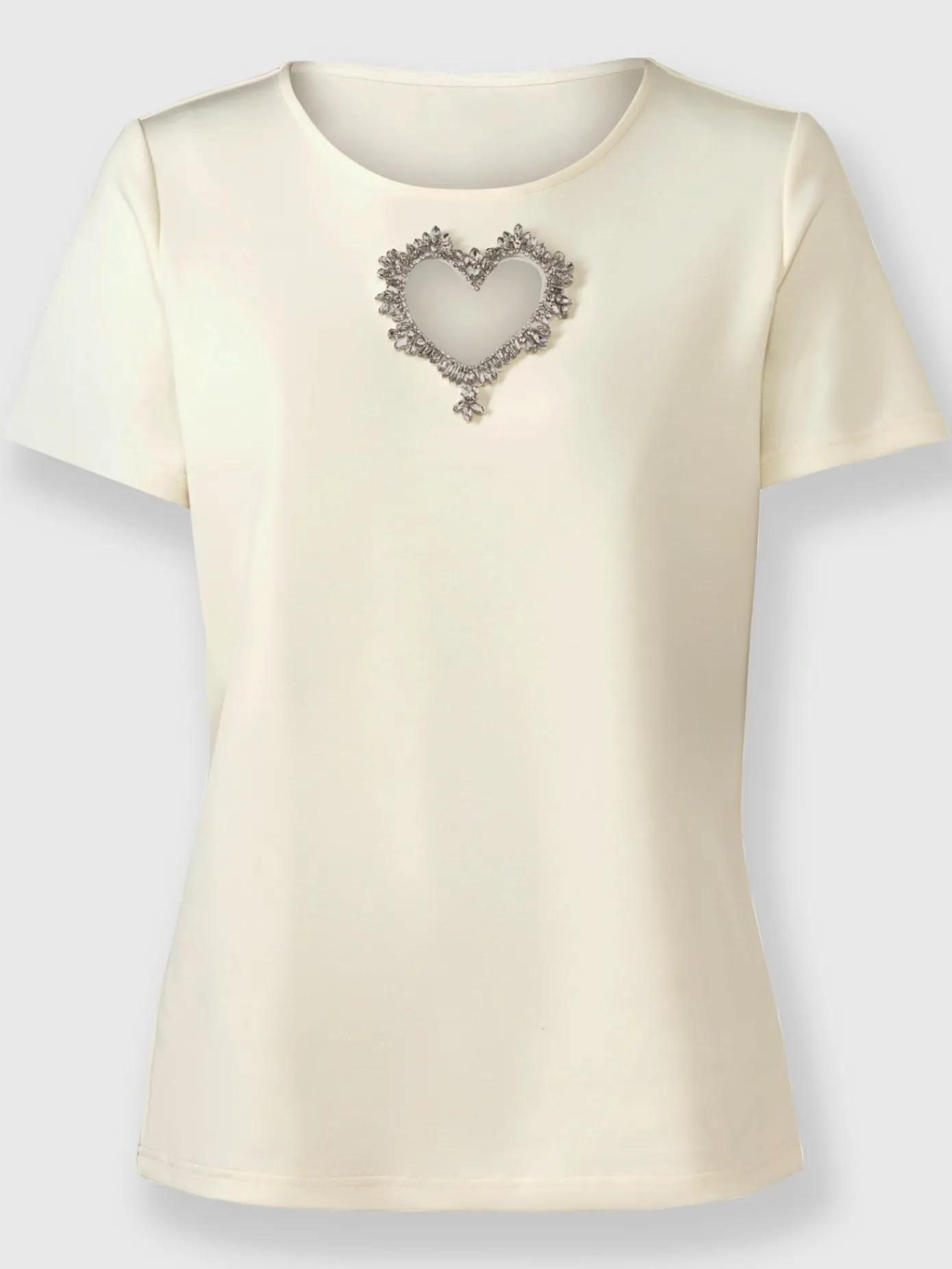 Ashley Brooke T-Shirts<T-shirt découpe avec perles décoratives à l'encolure
