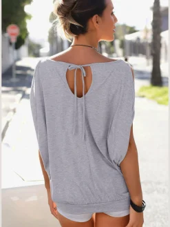 LASCANA T-Shirts<T-shirt de plage coupe affinante, fentes aux manches