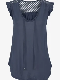 Buffalo T-Shirts<T-shirt de plage encolure avec fente et lien à nouer