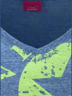 Venice Beach T-Shirts<T-shirt de plage imprimé devant sur le côté pour un look vintage tendance