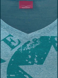 Venice Beach T-Shirts<T-shirt de plage imprimé devant sur le côté pour un look vintage tendance