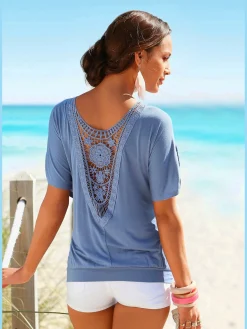 LASCANA T-Shirts<T-shirt de plage joli détail crochet au dos