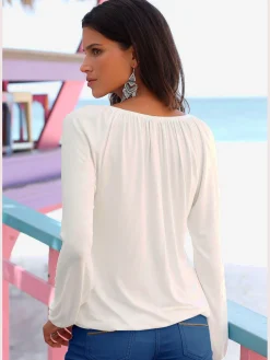 s.Oliver T-Shirts<T-shirt de plage lien à nouer à l'encolure élastiquée