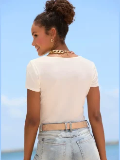 LASCANA T-Shirts<T-shirt doublure devant