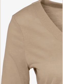 LASCANA T-Shirts<T-shirt détails boutonnés imitation corne à l'encolure en v et à l'ourlet des manches