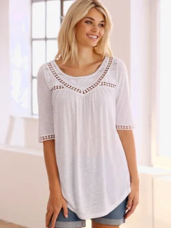 Linea Tesini T-Shirts<T-shirt détails en dentelle tendance