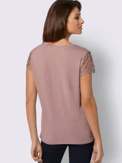 Alessa W. T-Shirts|Tenues De Cérémonie<T-shirt empiècement en broderie anglaise manches courtes