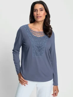 T-Shirts<T-shirt en dentelle 50% modal