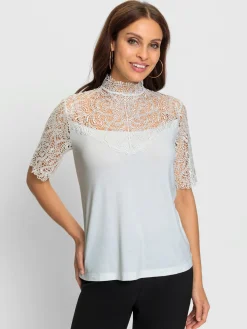 Fair Lady T-Shirts<T-shirt en dentelle avec dentelle transparente