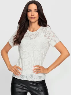 Ashley Brooke T-Shirts<T-shirt en dentelle avec dentelle