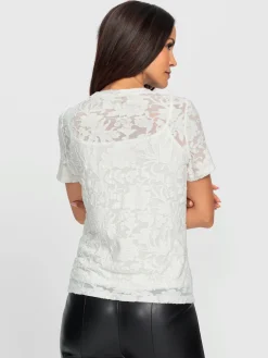 Ashley Brooke T-Shirts<T-shirt en dentelle avec dentelle