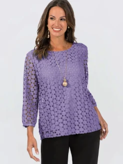 Fair Lady Tenues De Cérémonie|T-Shirts<T-shirt en dentelle dentelle aux manches