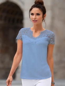 Fair Lady Tenues De Cérémonie|T-Shirts<T-shirt en dentelle empiècement en dentelle