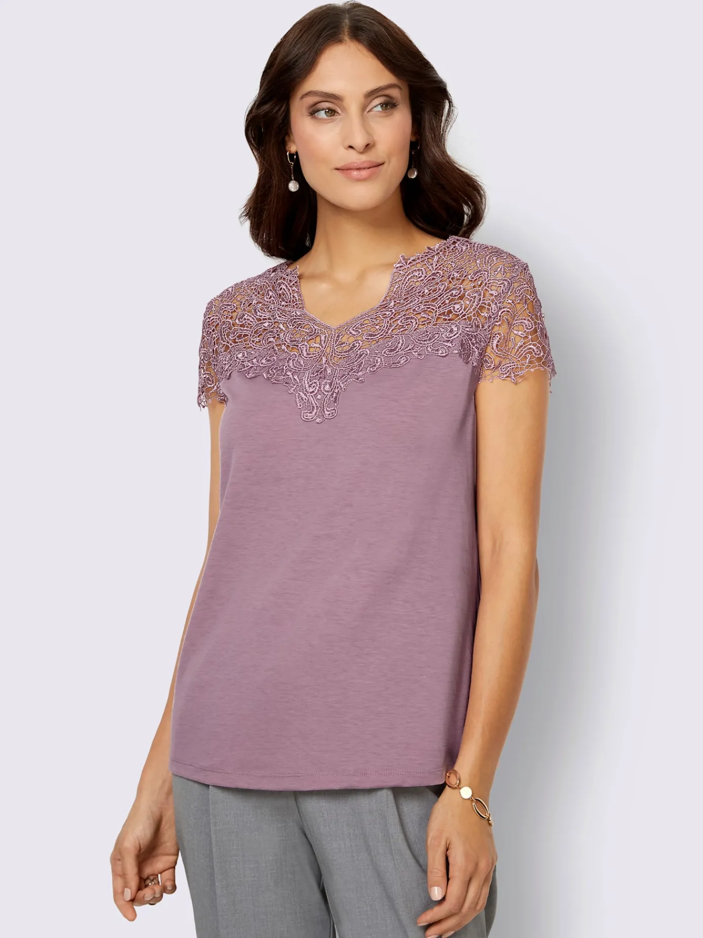 Fair Lady Tenues De Cérémonie|T-Shirts<T-shirt en dentelle empiècement en dentelle