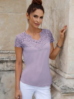 Fair Lady Tenues De Cérémonie|T-Shirts<T-shirt en dentelle empiècement en dentelle