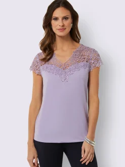 Fair Lady Tenues De Cérémonie|T-Shirts<T-shirt en dentelle empiècement en dentelle