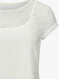 LASCANA T-Shirts<T-shirt en dentelle encolure ronde