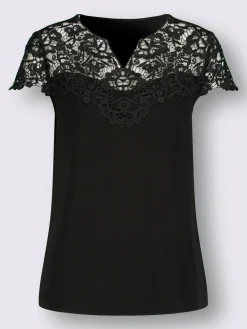 Creation L Tenues De Cérémonie|T-Shirts<T-shirt en dentelle jolie dentelle sur l'encolure