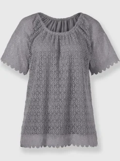 Fair Lady T-Shirts<T-shirt en dentelle opaque avec doublure