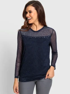 Fair Lady T-Shirts<T-shirt en dentelle opaque avec doublure