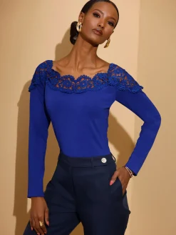 Creation L T-Shirts<T-shirt en dentelle qualité modal