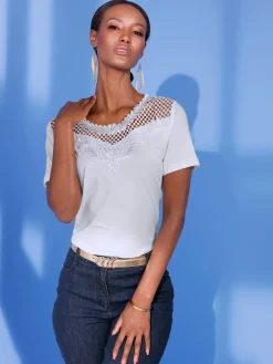 Creation L T-Shirts<T-shirt en dentelle qualité lyocell estivale