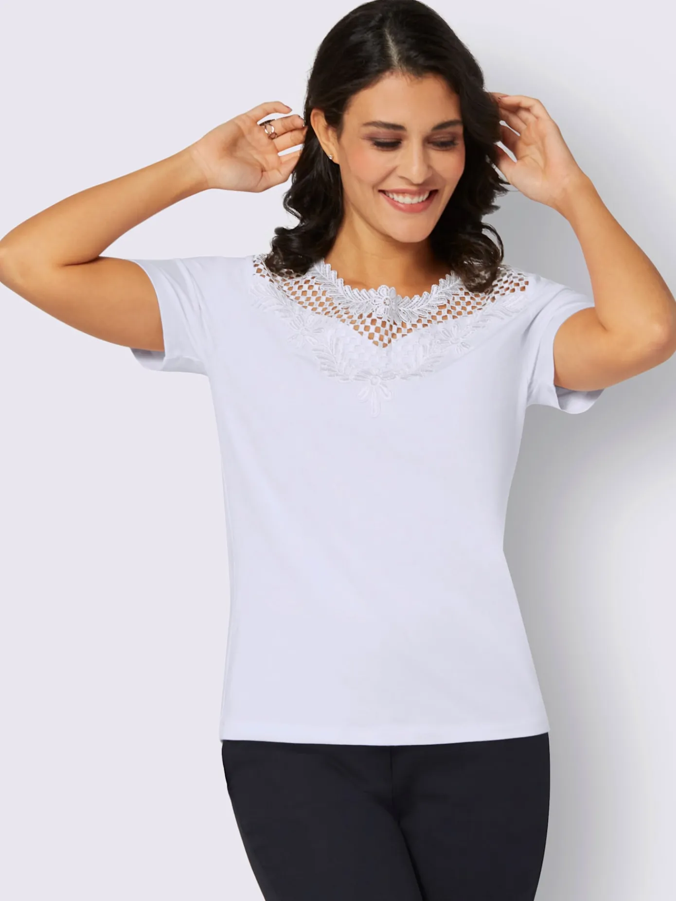 Creation L T-Shirts<T-shirt en dentelle qualité lyocell estivale