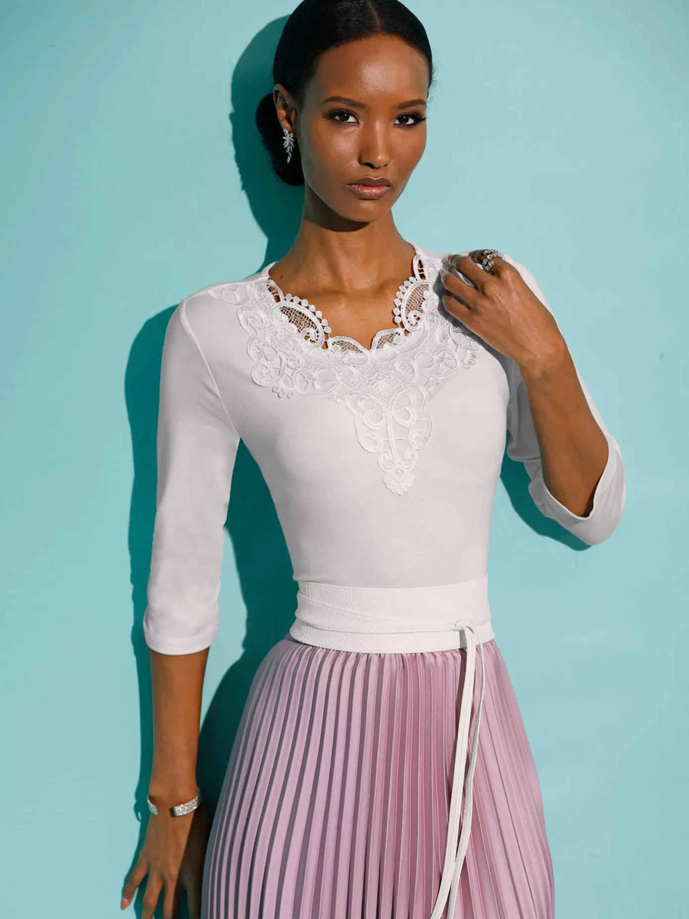 Creation L T-Shirts<T-shirt en dentelle qualité lyocell