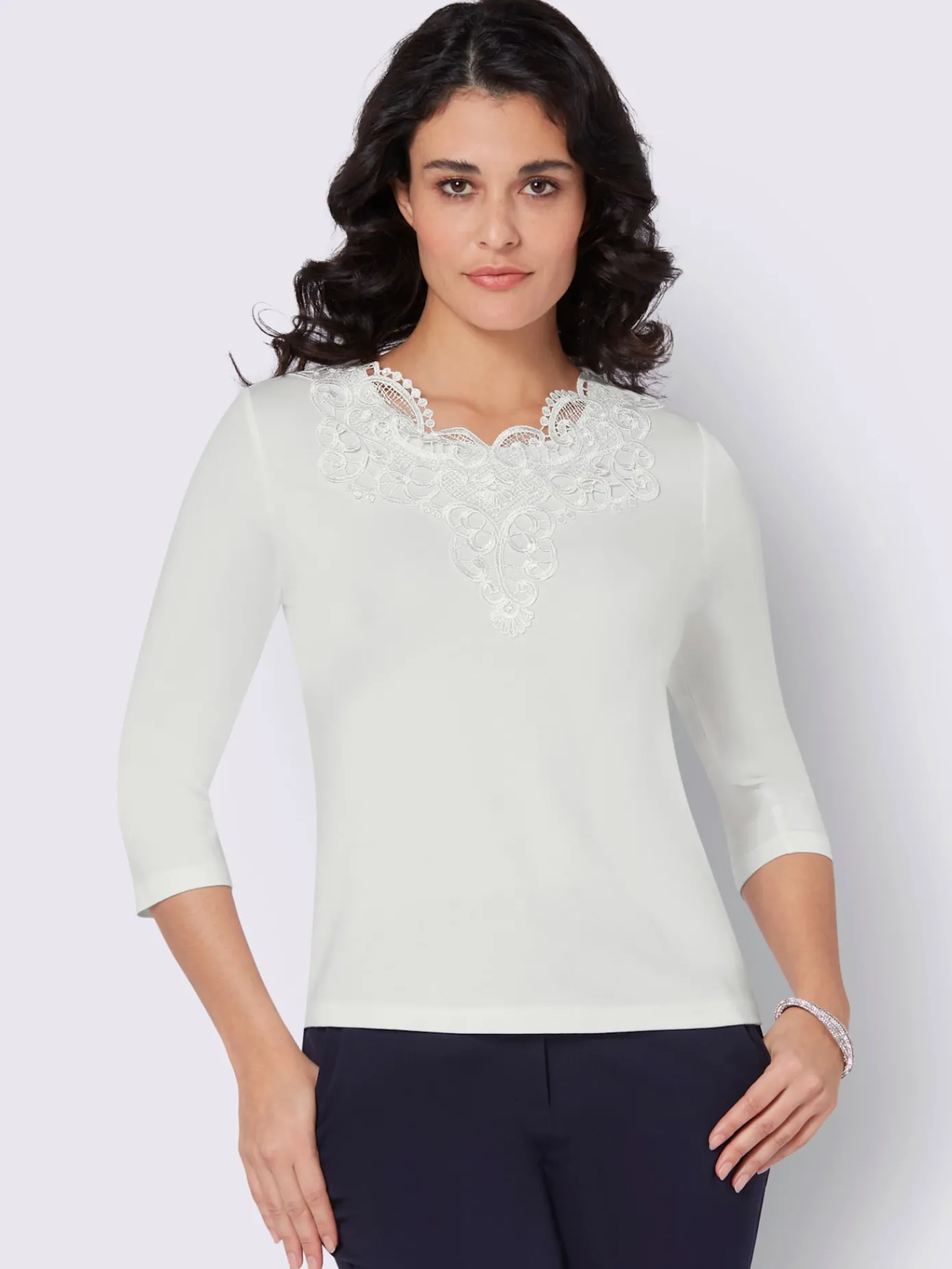 Creation L T-Shirts<T-shirt en dentelle qualité lyocell