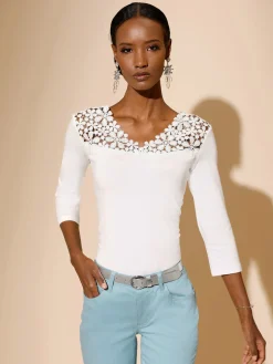 Creation L T-Shirts<T-shirt en v 48% modal