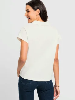 T-Shirts<T-shirt en v bande en dentelle filigrane