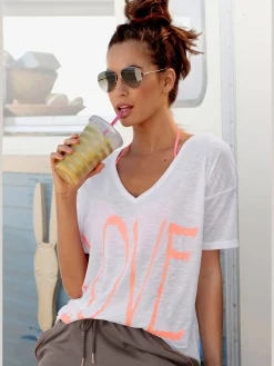 Vivance T-Shirts<T-shirt en v encolure en v dégagée