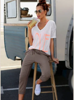 Vivance T-Shirts<T-shirt en v encolure en v dégagée