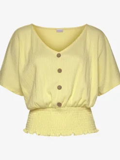 LASCANA T-Shirts<T-shirt en v fausse patte de boutonnage devant