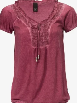 Linea Tesini T-Shirts<T-shirt en v look tendance avec empiècement smocké à l'encolure