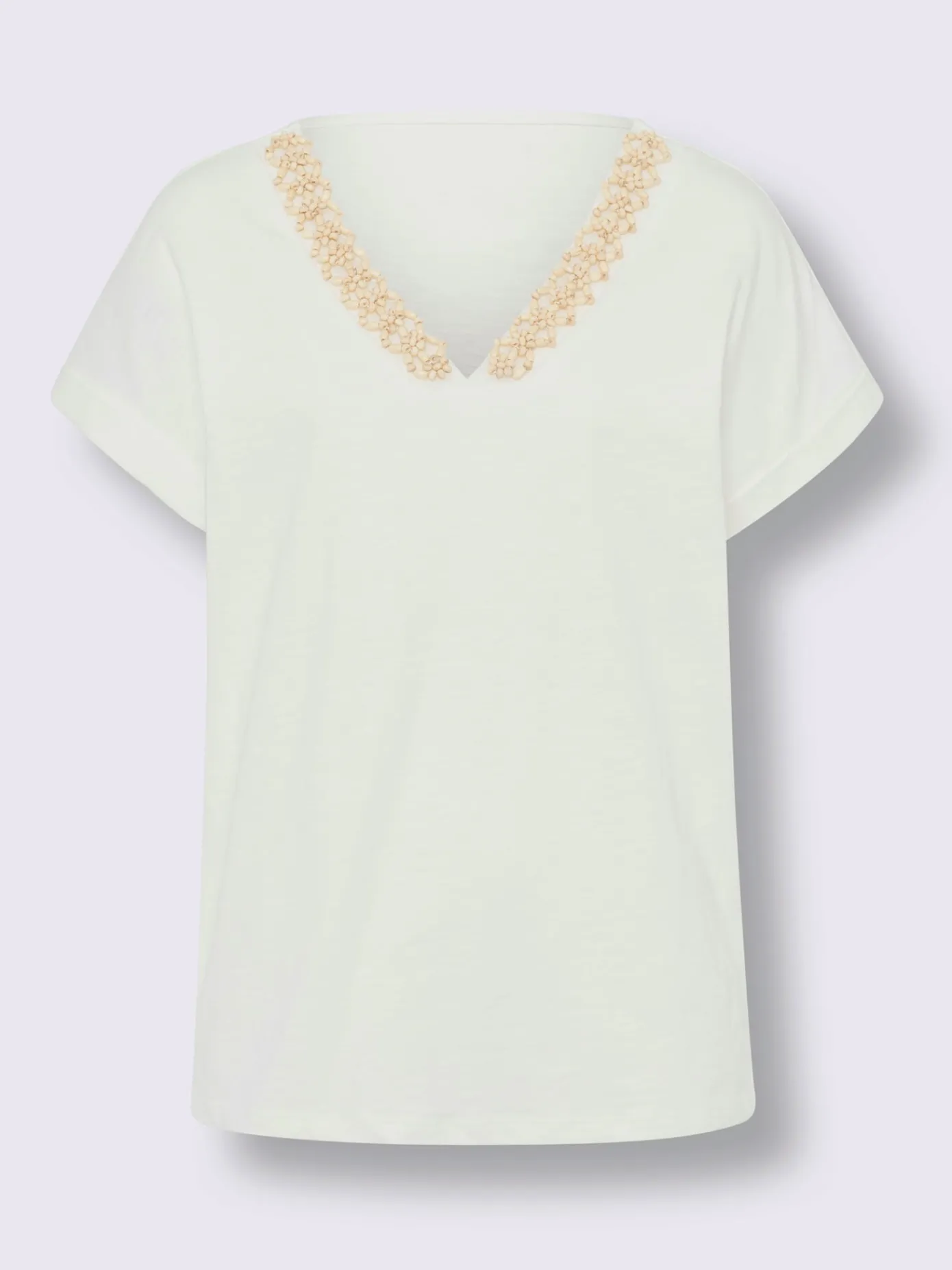 Linea Tesini T-Shirts<T-shirt en v pierres brillantes fantaisie