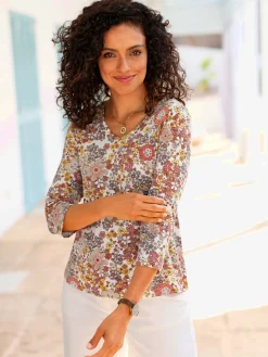 T-Shirts<T-shirt en v viscose