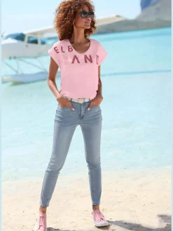 Elbsand T-Shirts<T-shirt encolure côtelée