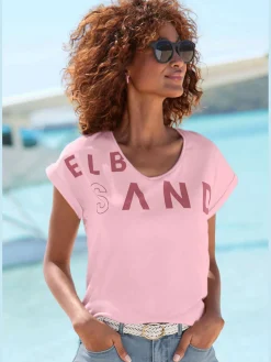 Elbsand T-Shirts<T-shirt encolure côtelée