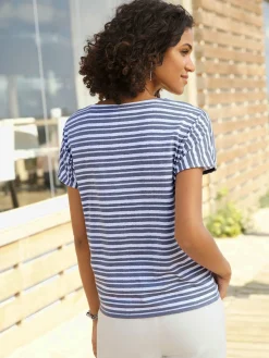 Collection L T-Shirts<T-shirt femme col rond classique à rayures