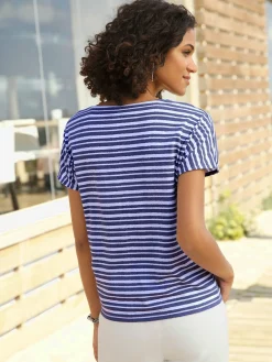 Collection L T-Shirts<T-shirt femme col rond classique à rayures