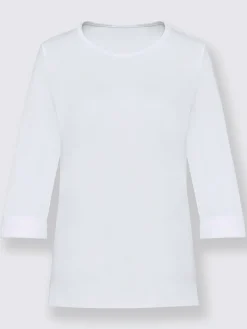 T-Shirts<T-shirt femme confortable manches 3/4 à revers