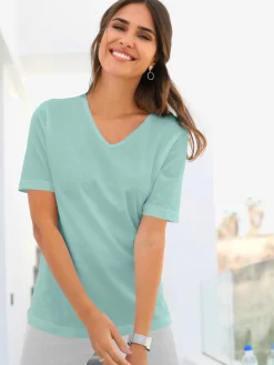 T-Shirts<T-shirt femme simple confortable col v