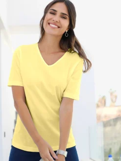 T-Shirts<T-shirt femme simple confortable col v