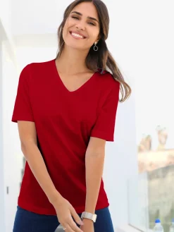 T-Shirts<T-shirt femme simple confortable col v